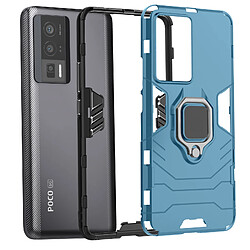 Avizar Coque pour Xiaomi Poco F5 Pro Antichoc Anneau Support Ring Collection Bleu Clair pas cher