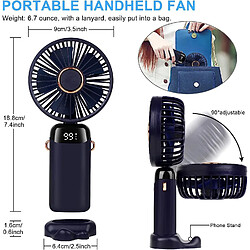 Acheter Ventilateur Portatif avec Affichage Numérique (Bleu)