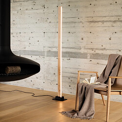 Ideal Lux Lampadaire intégré à DEL à intensité variable en bois, interrupteur intégré, 3000K