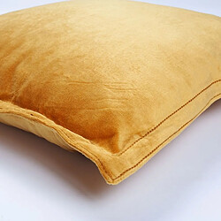 Thedecofactory ARTHUR - Coussin en velours de coton jaune 40x40