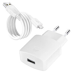 Chargeur Secteur USB Original Huawei 1A blanc + Câble micro-USB