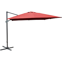 Proloisirs Parasol déporté en aluminium 3x3m Dom Rouge.