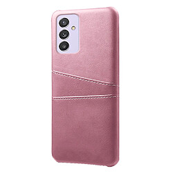 Coque en TPU + PU rigide avec 2 porte-cartes or rose pour votre Samsung Galaxy A82 5G/Quantum 2