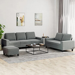 Maison Chic Ensemble de canapés 3 pcs, Canapé droit Sofa pour Salon gris foncé tissu -GKD994650