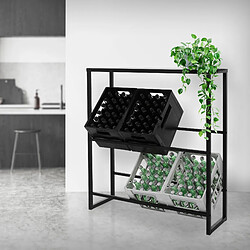 ML-Design 4x Étagère de rangement pour 6 caisses de boissons 100x32x108,5 cm anthracite pas cher