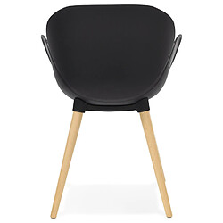 Acheter Alterego Chaise design scandinave 'PICATA' noire avec pieds en bois