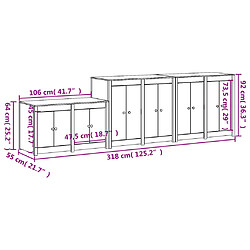 vidaXL Armoires de cuisine d'extérieur 3 pcs bois massif douglas pas cher