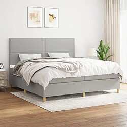 Maison Chic Lit Adulte - Lit simple Lit à sommier tapissier avec matelas moelleux - Meuble de Chambre - Gris clair 200x200cm Tissu -MN26563