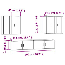 vidaXL Ensemble de meubles TV 6 pcs Blanc brillant Bois d'ingénierie pas cher