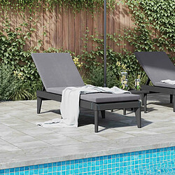 Avis Maison Chic Chaise longue de jardin| Bain de soleil Relax | Transat anthracite 186x60x29 cm PP -GKD20094