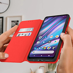 Avis Avizar Housse Wiko View 5 / 5 Plus Étui Folio Portefeuille Fonction Support rouge