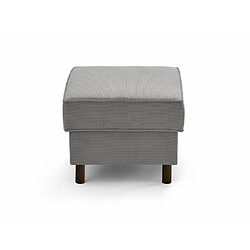 Lisa Design Jake - pouf en velours côtelé - pieds bois foncé