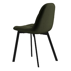 Moloo STELLIA-Chaise en velours Kaki et métal noir (x2)