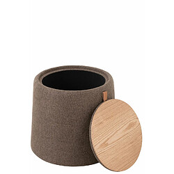 Inside 75 Pouf / Table d'appoint MILAM Bois Marron avec coffre de rangement