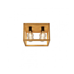 Searchlight Plafonnier Square 4 ampoules Bambou Noir,bois naturel