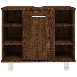 Maison Chic Armoire de bain,Meuble de rangement de salle de bain,Meuble haut Chêne marron 60x32x53,5 cm Bois d'ingénierie -GKD163308 pas cher