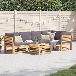 vidaXL Salon de jardin 6 pcs avec coussins bois d'acacia solide