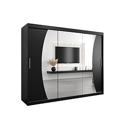 Abiks Meble Armoire Wave à portes coulissantes 200/250/62 3 portes (noir/artisan)