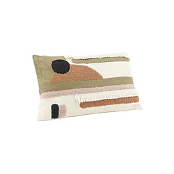 Aubry Gaspard Coussin rectangulaire en coton motif abstrait.