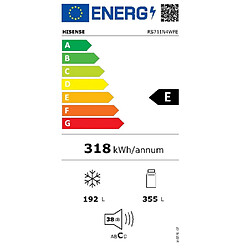 Réfrigérateur américain 91cm 547 ventilé, noir - RS711N4WFE - HISENSE