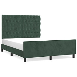 vidaXL Cadre de lit sans matelas vert foncé 140x190 cm velours