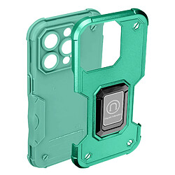 Avizar Coque iPhone 14 Pro Antichoc Hybride avec Anneau Support Magnétique Turquoise