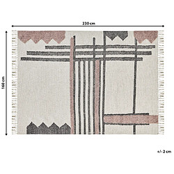 Beliani Tapis décoratif en coton beige et noir 160 x 230 cm MURADIYE