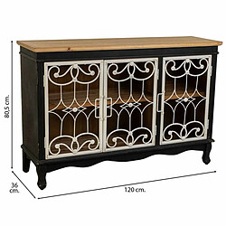 Avis Buffet Alexandra House Living Noir verre Bois d'épicéa Bois MDF 36 x 80 x 120 cm