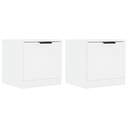 vidaXL Tables de chevet 2 pcs Blanc 40x39x40 cm