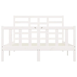 Maison Chic Lit adulte - Lit simple Cadre de lit,Structure du lit Contemporain Blanc Bois de pin massif 120x200 cm -MN71076 pas cher