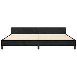 Maison Chic Lit adulte - Cadre Structure de lit avec tête de lit Contemporain Noir 200x200 cm Velours -MN79321 pas cher