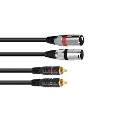 Câble DJ PA RCA mâle/XLR mâle 1,5m stereo