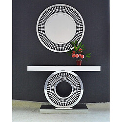 Vivenla Miroir argenté design en bois mdf et verre L. 100 x P. 3 x H. 100 cm collection BOSARO