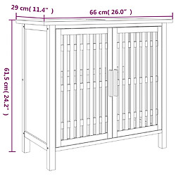 vidaXL Armoire de salle de bain 66x29x61,5 cm Bois massif de noyer pas cher