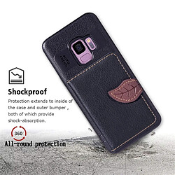 Acheter Wewoo Housse en cuir magnétique de style feuille pour Galaxy S9, avec porte-monnaie & fentes cartes & & cadre photo marron