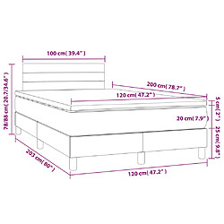 Maison Chic Lit adulte- Lit + matelas,Sommier à lattes de lit avec matelas et LED Rose 120x200cm -GKD39014 pas cher