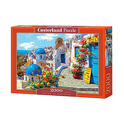 Castorland Puzzle 2000 Pièces Villes et Villages Printemps à Santorin en Carton Multicolore