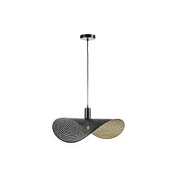 Vente-Unique Suspension courbée design en métal - L. 60 x P. 41 cm - Noir et intérieur doré - LUCENA pas cher