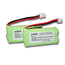 Vhbw Lot de 2 batteries NI-MH 700mAh 2.4V pour SIEMENS Gigaset A120, A140 etc. & UNIVERSUM CL15, SL15 remplace V30145-K1310-X383, S30852-D1640-X1 etc.