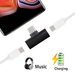 Acheter Wewoo Adaptateur Convertisseur de charge et d'écoute Type-C à Type-Cx2, pour Galaxy, HTC, Google, LG, Sony, Huawei, Xiaomi, Lenovo autres téléphones Android (Noir)