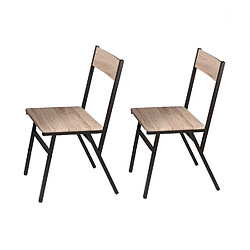 Acheter Ensemble de table avec 2 chaises en bois avec struture en métal noir table 80L x 50l x 75H cm / chaise 42 x 39 x 85cm+Urban Living