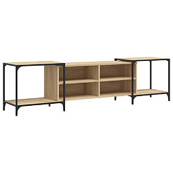 vidaXL Meuble TV chêne sonoma 203x37x50 cm bois d'ingénierie