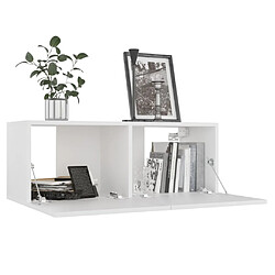 Acheter Maison Chic Ensemble de meubles TV 3 pcs | Banc TV Moderne pour salon | Meuble de Rangement - Blanc Aggloméré -MN23995