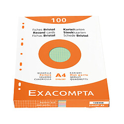 EXACOMPTA Fiches bristol, A4, quadrillé, assorti ()