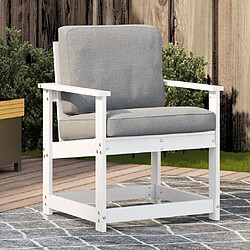 Maison Chic Chaise de jardin,Fauteuil Chaise de terrasse,Chaise d’extérieur blanc 62x55x77 cm bois de pin massif -GKD53138