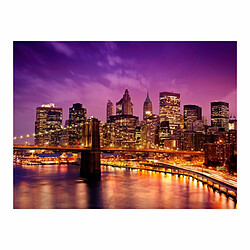 Paris Prix Papier Peint Manhattan & Pont de Blooklyn la Nuit 154 x 200 cm