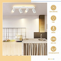 Avis NETTLIFE 4 spots de plafond LED blanc chaud GU10 en métal, orientables à 330° pour chambre couloir salle à manger cuisine salon