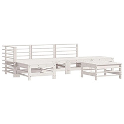 Maison Chic Salon de jardin 6 pcs - Table et chaises d'extérieur - Mobilier/Meubles de jardin Moderne Blanc Bois de pin massif -MN71656