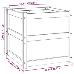 vidaXL Jardinière cire marron 60x60x60 cm bois de pin massif pas cher