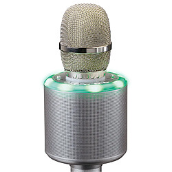 Lenco Microphone karaoké avec Bluetooth®, haut-parleur et éclairage BMC-085SI Argent